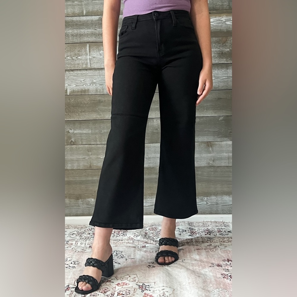 Just Black High-Rise Wide Leg Jeans in Black